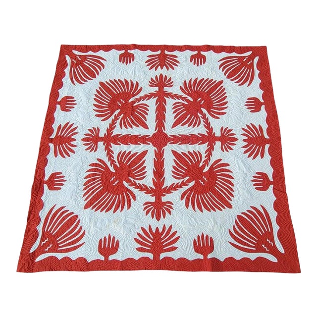 Signed & Dated Hawaiian Quilt For Sale