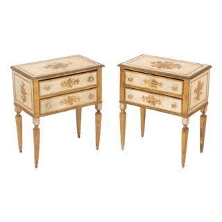 Louis XVI Style Distressed Side Tables, Pair For Sale