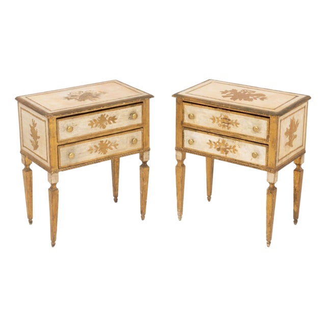 Louis XVI Style Distressed Side Tables, Pair For Sale