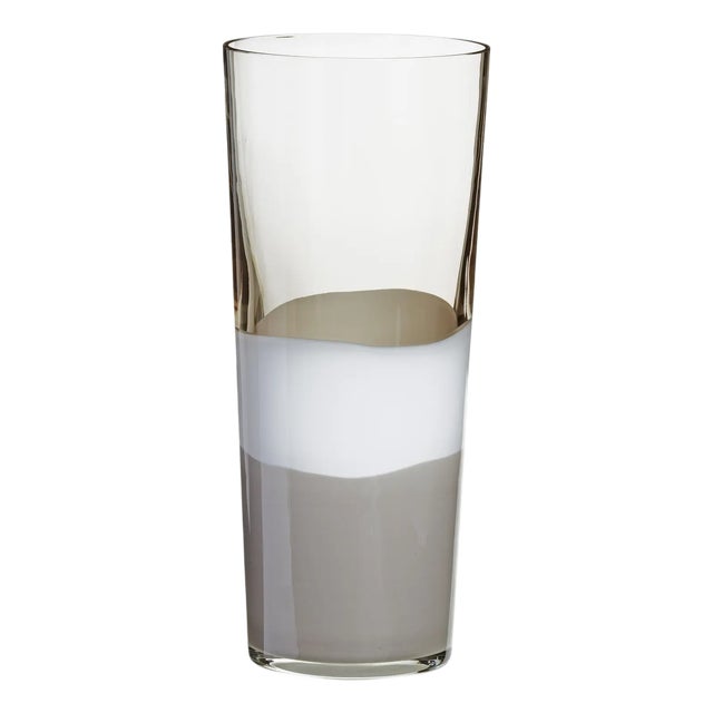 Large Troncocono Vase With Grey and White Base by Carlo Moretti For Sale