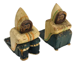 20th Century Grenfell Mission Bookends of Inuit Figures - Set of 2