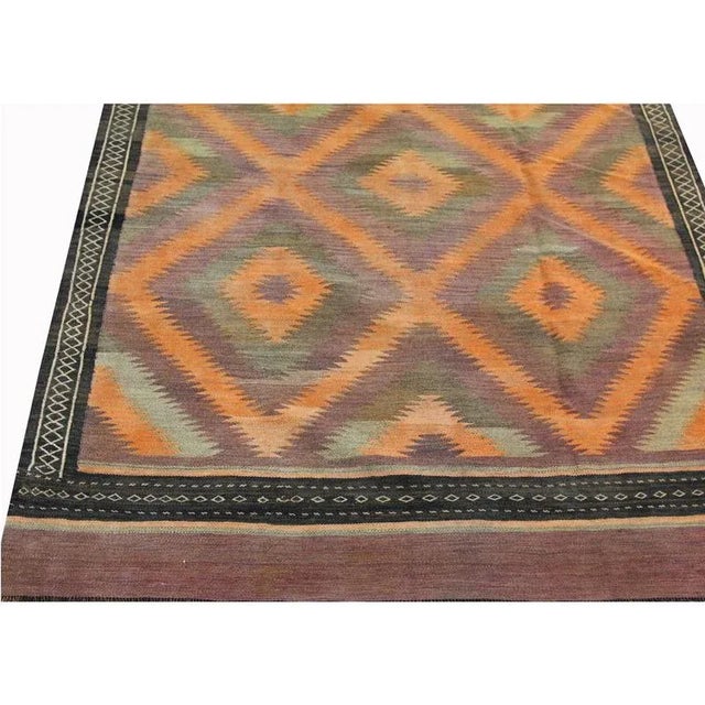 Mid-Century Modern Vintage Handwoven Geometric Swedish Flatweave Rug- 4'9″ × 12' For Sale - Image 3 of 8