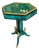 French-Inspired Geometric Center Table – Green Marbled Finish, Gold Leaf Trim & Sculptural Gilded Details For Sale