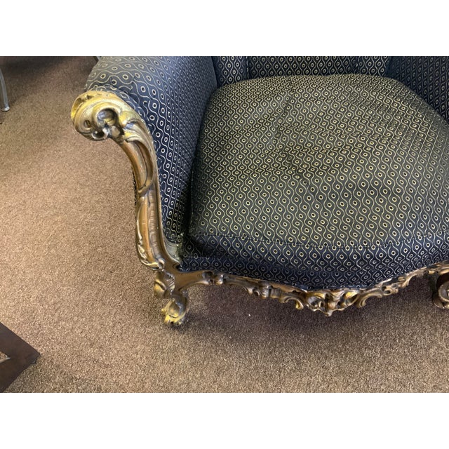 Circa 1900’s Pair of Carved and Gilt Rococo Bergere Chairs For Sale - Image 4 of 14