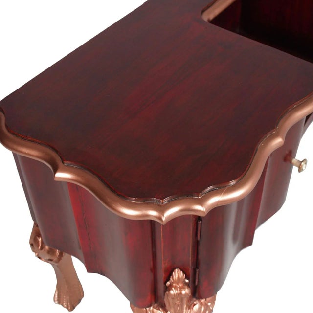 Red Antique Baroque Style Italian Dressing Table For Sale - Image 8 of 13