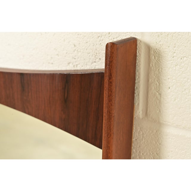 Wood Kent Coffey Perspecta Mid-Century Modern Sculpted Walnut and Rosewood Framed Wall Mirror, 1960s For Sale - Image 7 of 12