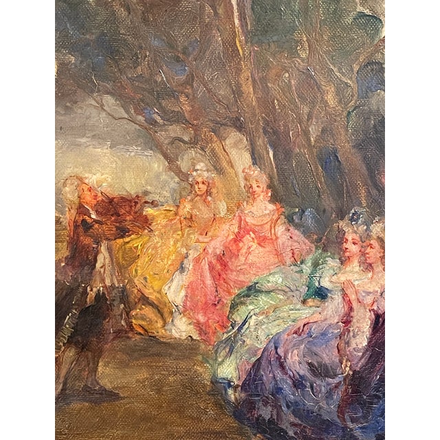 G. Rivaroli, Open-Air Concert, 19th Century, Oil on Canvas For Sale - Image 3 of 10