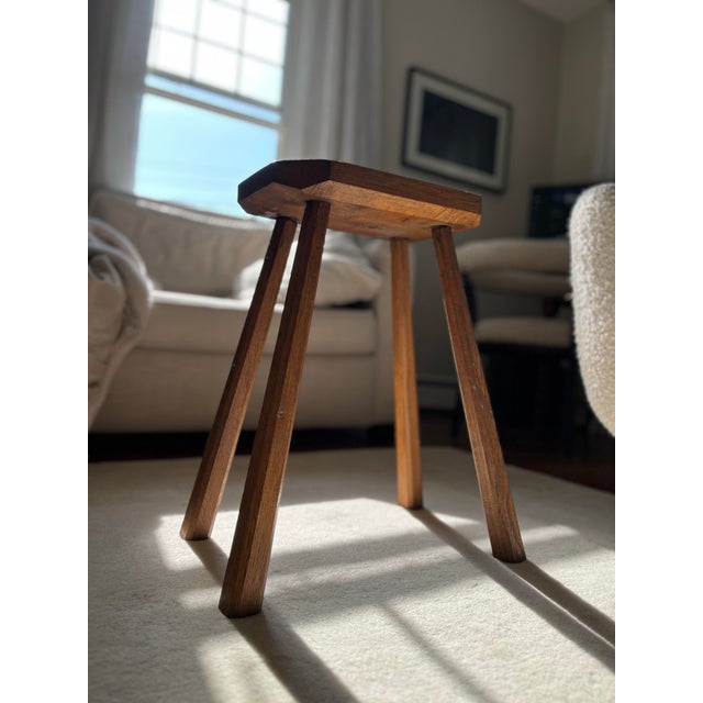Mid 20th Century French Elm Stool For Sale In New York - Image 6 of 7