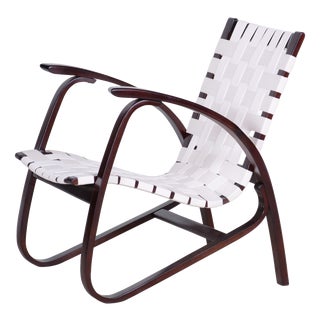 Vintage Art Deco Armchair in Beech by Jan Vaněk, Czech, 1930s For Sale