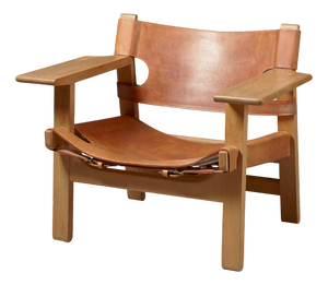 Vintage Spanish Chair in Cognac Leather by Børge Mogensen, 1960s