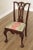 Custom Quality Vintage Solid Mahogany Dining Side Chair with Carved Ball and Claw Feet and Custom Upholstered Seat