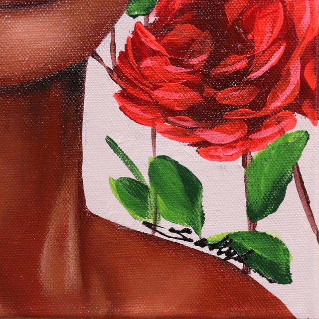 2020s Red Roses 2 - Original Figurative Artwork by Sally K For Sale - Image 5 of 8