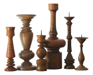 Scandinavian Wooden Candleholders, Set of 6