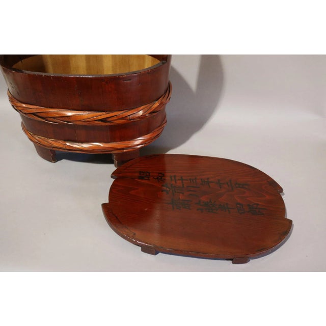 Chinese Red Lacquered Bucket For Sale - Image 3 of 6