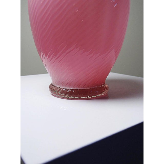Small Blown Vase in Twisted Pink Opaline Glass, 1960s For Sale - Image 9 of 12