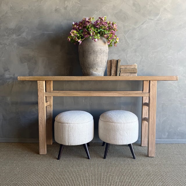 Size 17″ x 18″ h / Leg H 6.5″ These ottomans made from vintage Turkish rugs brings warmth, texture, and soul into your...