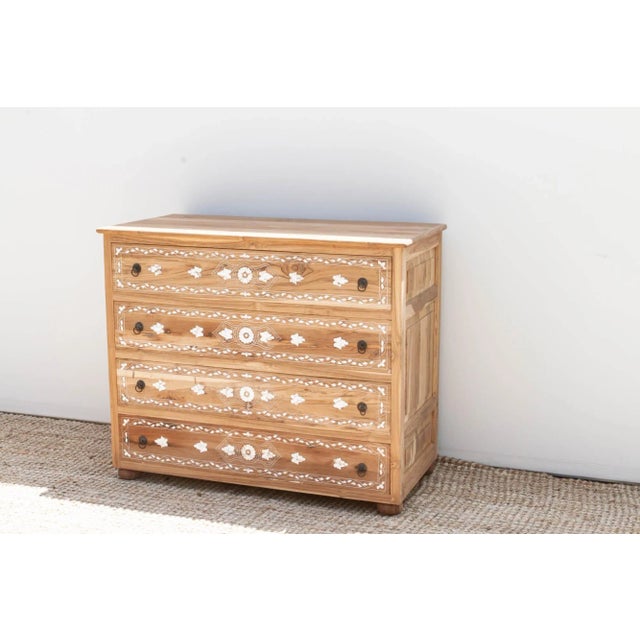 1990s Mother of Pearl Inlay Damascus Chest of Drawers For Sale - Image 5 of 8