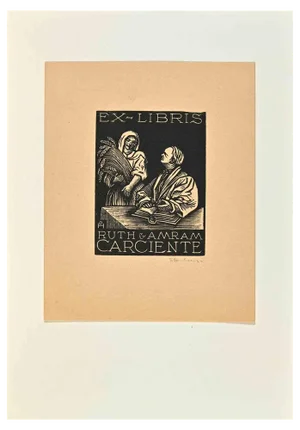 Ex Libris Ruth Amram Carciente, Woodcut, Mid-20th Century