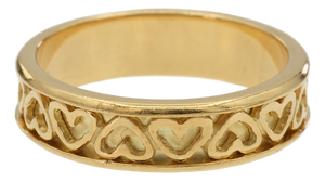 Vintage Tiffany & Co. 18k 750 Solid Yellow Gold Heart Shape Band Ring, Size 5
