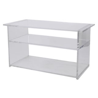 Clear Acrylic Glass Three Tier Coffee Table, Italy, 1980s For Sale