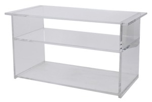 Clear Acrylic Glass Three Tier Coffee Table, Italy, 1980s