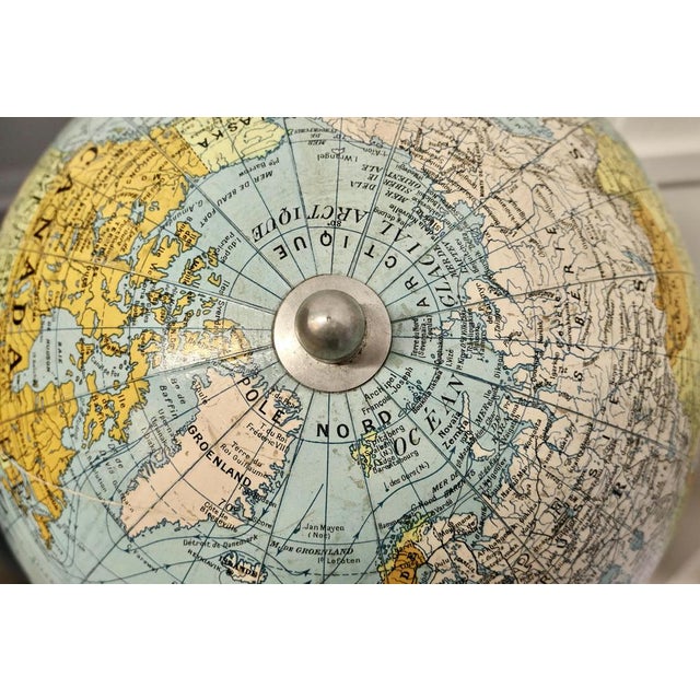Large French Terrestrial Globe by Girard Et Barrère, 1930s For Sale - Image 11 of 12