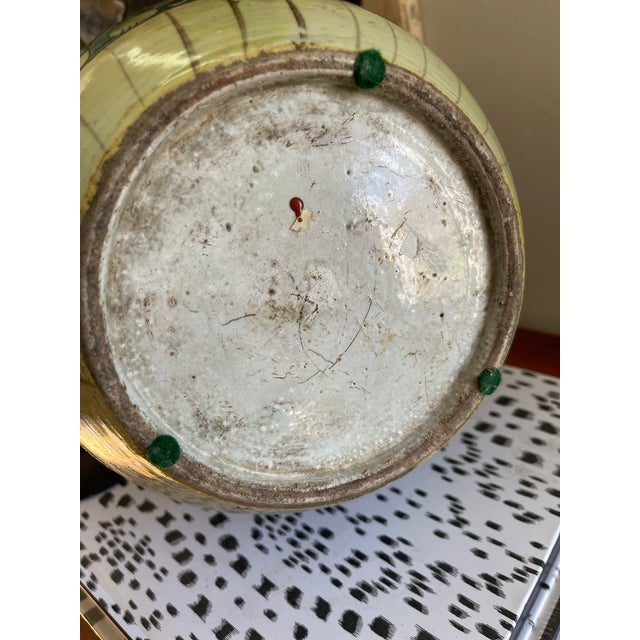 19th Century Green and Yellow Double Happiness Chinoiserie Ginger Jar With Lid For Sale - Image 12 of 12