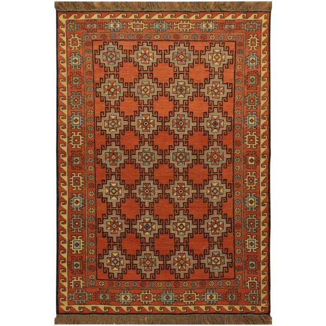 1970s Southwestern Soumakh Rust/Rust Wool Rug - 3'1 X 5'0 For Sale