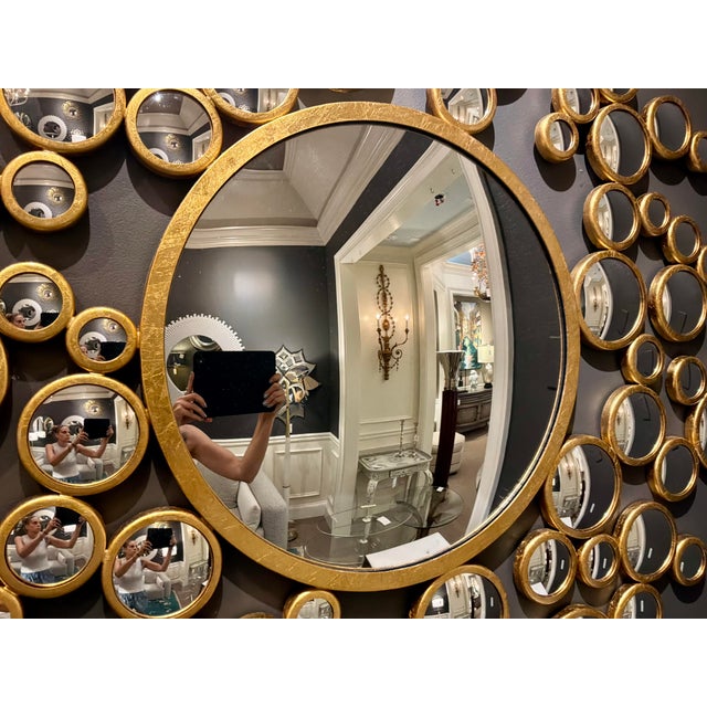 Global Views Modern Gold Aquarius Wall Mirror For Sale In Atlanta - Image 6 of 6