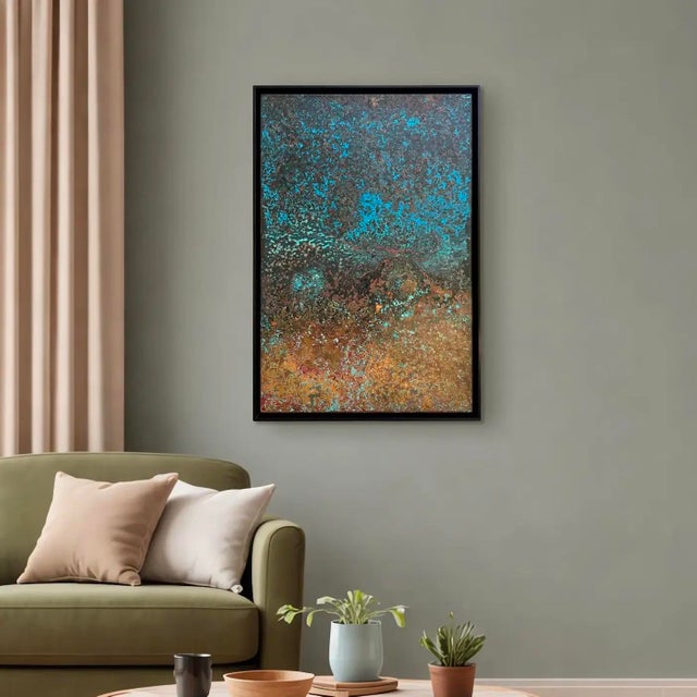 Contemporary Copper Wall Art With Blue & Green Patina For Sale - Image 3 of 12