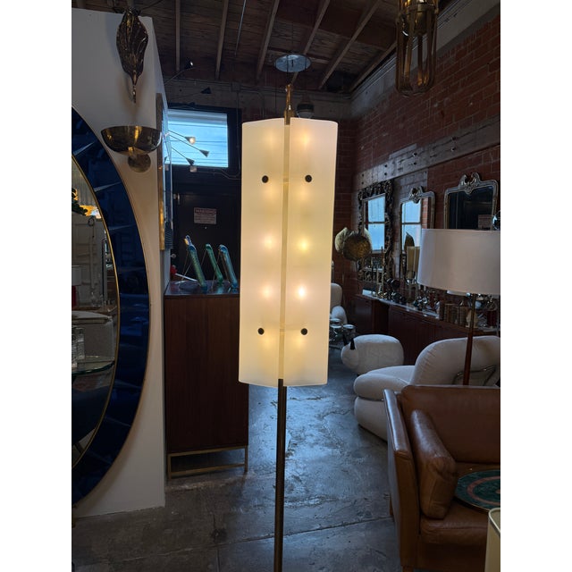 1950s Angelo Lelii Opaline Glass Floor Lamp For Sale - Image 10 of 13