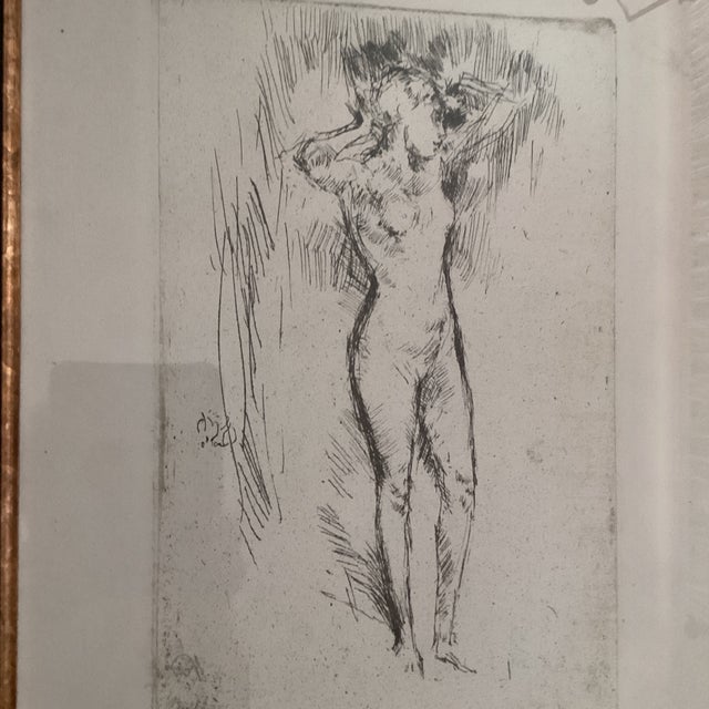 Mid 20th Century Vintage Original Art Print of Etching With Drypoint “ Binding the Hair “ by James McNeill Whistler ( 1834 - 1903 ) For Sale - Image 5 of 12