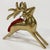 Mid-Century Modern Vintage Solid Brass Reindeer Holiday Ornament With Red Hanging Ribbon For Sale - Image 3 of 4