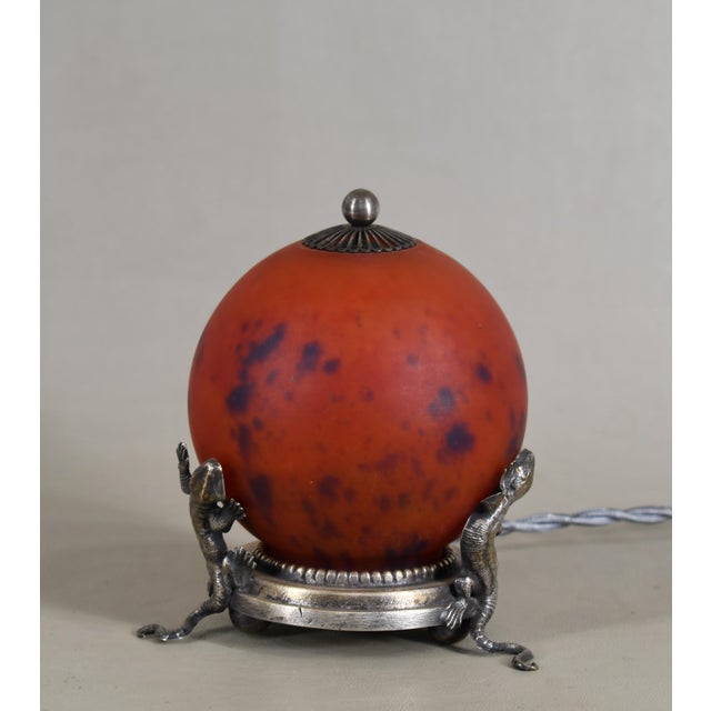 Art Deco French Art Deco Night Lamp by E. Val Et Cie. - 1920s France For Sale - Image 3 of 14
