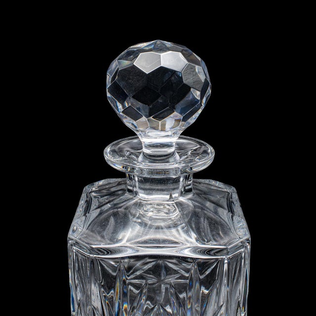 Glass Vintage Scotch Decanter, English, Cut Crystal Glass, Whiskey, Bourbon, Spirits For Sale - Image 7 of 12
