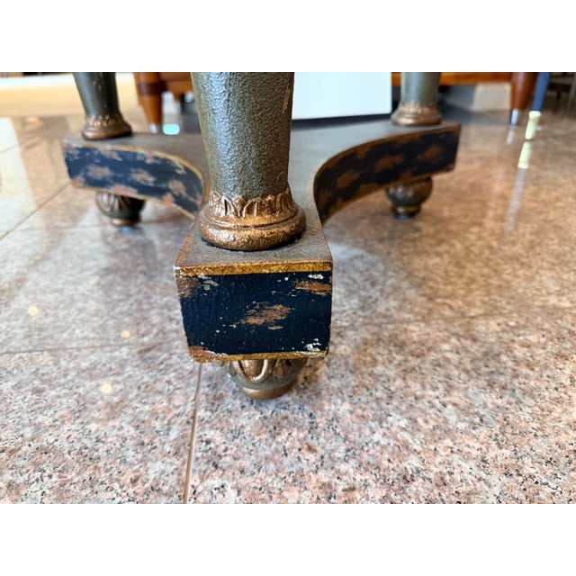 Dark Green Harden Charming Hand-Painted Neoclassical Side Table Round Table For Sale - Image 8 of 8