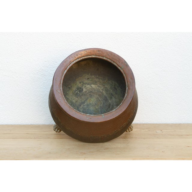 Metal Large Antique English Copper Cauldron For Sale - Image 7 of 10