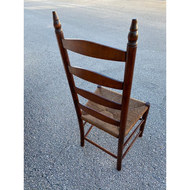 1940s Vintage French Ladder Back Rush Seats Chairs in the Style of