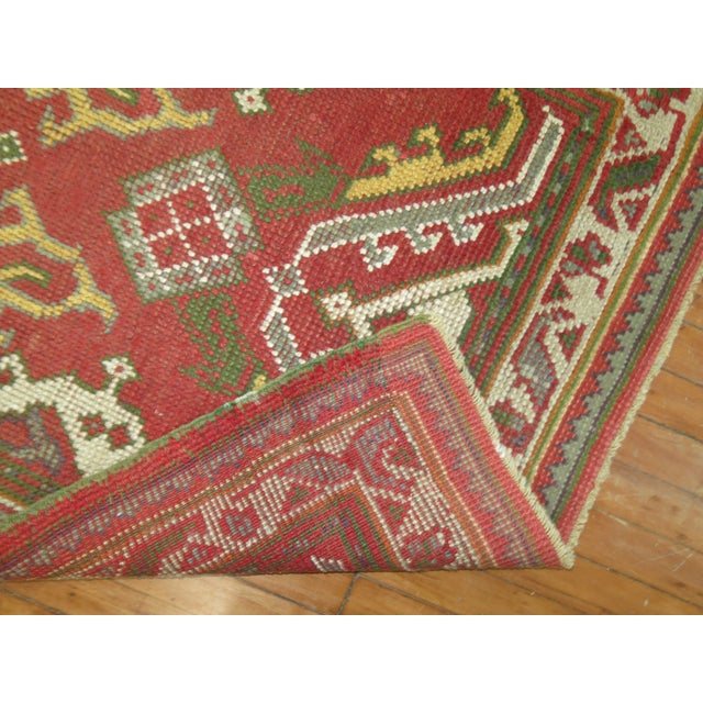 Early 20th Century Antique Oushak Small Runner - 3'2" x 5' For Sale In New York - Image 6 of 8