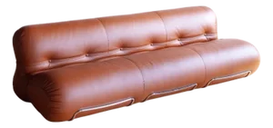 A Luxurious Tacchini Orsola Cognac Leather Sofa