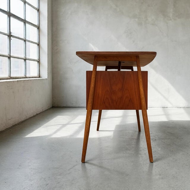 Freestanding Teak Desk from Gunnar Tibergaard ​​Nielsen, Denmark, 1960s For Sale - Image 5 of 9