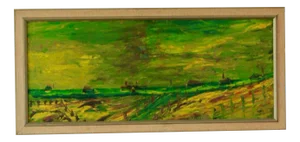 Stig Allan Konstnär, Vibrant Pastures, 1970s, Oil on Panel, Framed