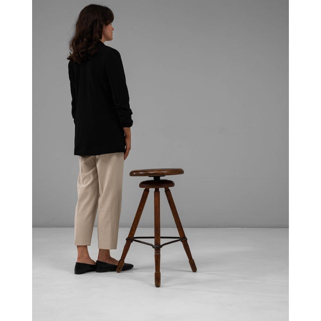 1920s French Adjustable Swivel Stool With Tripod Base For Sale - Image 17 of 18