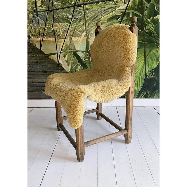 Hungarian Artisanal Oak and Leather Chair For Sale - Image 5 of 15