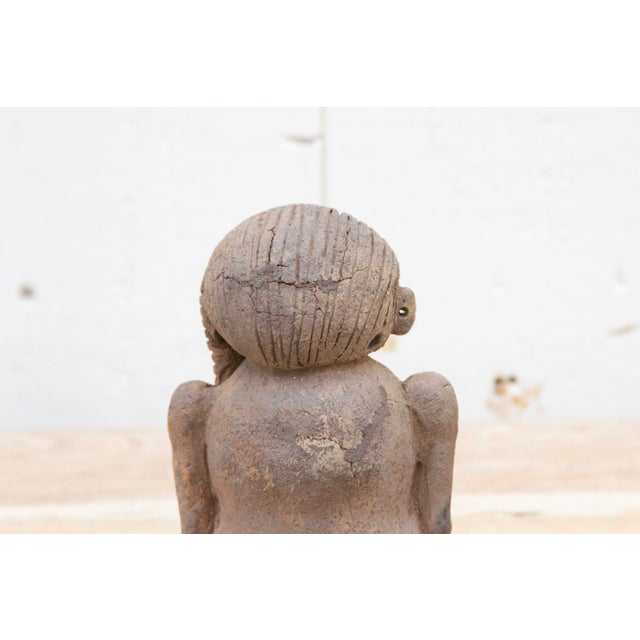 Rustic Pre-Columbian Style Clay Figure For Sale - Image 3 of 8