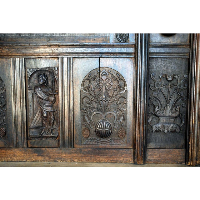 Antique Carved Oak Jacobean / Tudor-Style Panel For Sale - Image 9 of 9