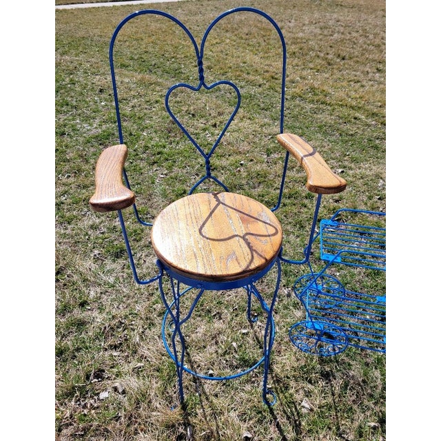 Beautiful hard to find late 19th Century tall Ice Cream Parlor Cafe Style Stools with classic heart design for the back....
