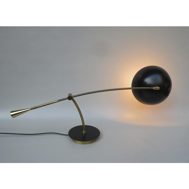 Metal Large Table Lamp in Brass & Anthracite, Italy, 1950s For Sale - Image 7 of 18