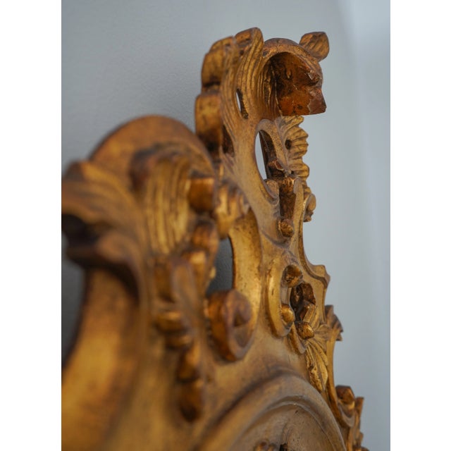 Gold Ornate Wood Carved Frame Gold Rococo Mirror For Sale - Image 8 of 11