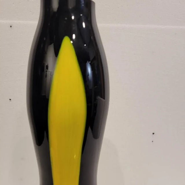 Black and Yellow Vase in Blown Glass, 1970s For Sale - Image 10 of 18
